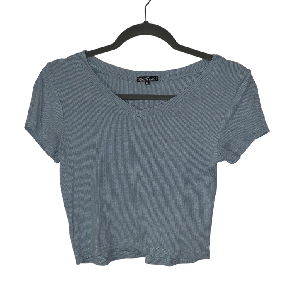 Splash light blue crop top